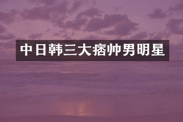 中日韩三大痞帅男明星