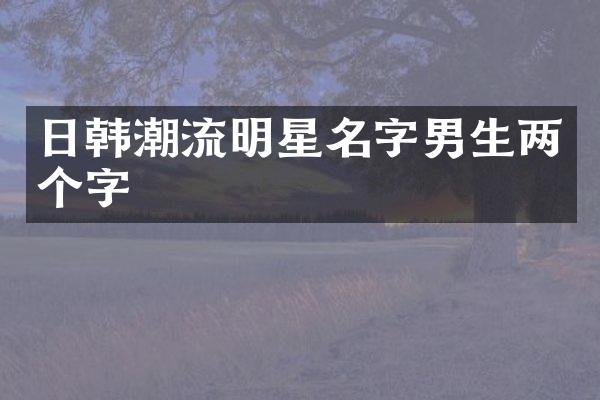 日韩潮流明星名字男生两个字