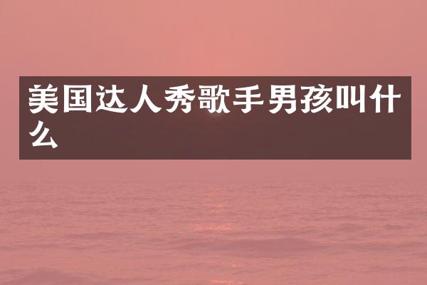 美国达人秀歌手男孩叫什么