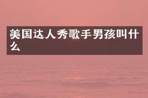 美国达人秀歌手男孩叫什么