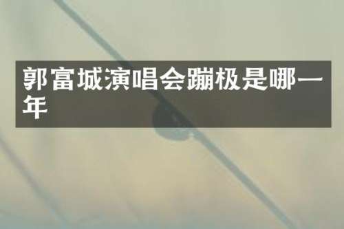 郭富城演唱会蹦极是哪一年