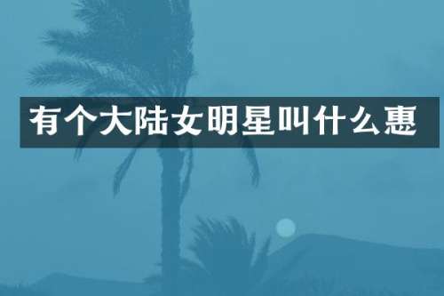 有个大陆女明星叫什么惠