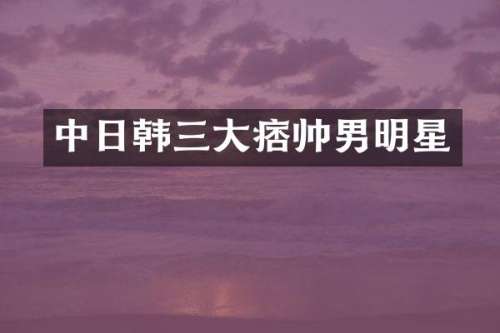 中日韩三大痞帅男明星