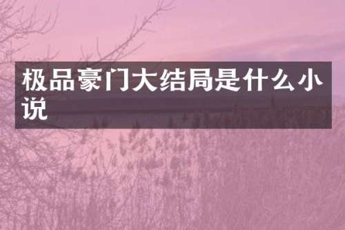 豪门大结局是什么小说