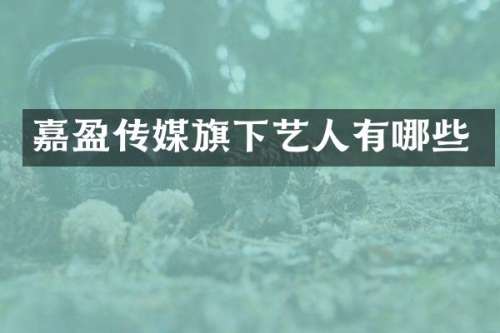 嘉盈传媒旗下艺人有哪些