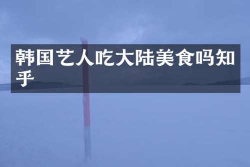 韩国艺人吃大陆美食吗知乎