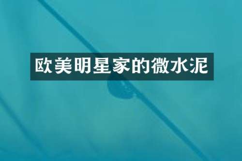欧美明星家的微水泥
