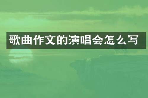 歌曲作文的演唱会怎么写