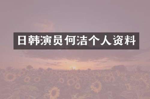 日韩演员何洁个人资料
