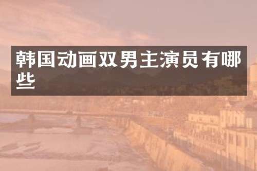 韩国动画双男主演员有哪些