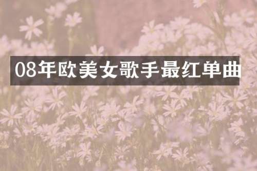 08年欧歌手最红单曲