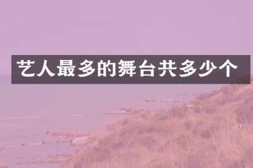 艺人最多的舞台共多少个