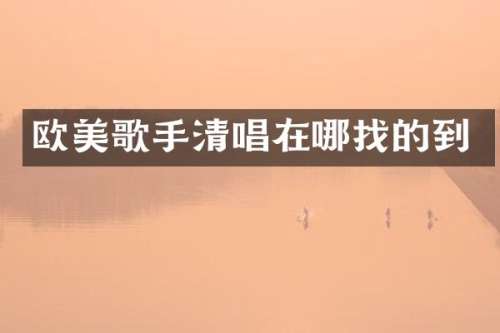 欧美歌手清唱在哪找的到