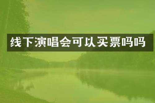 线下演唱会可以买票吗吗