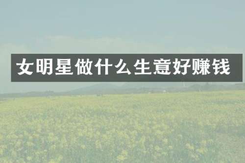 女明星做什么生意好赚钱