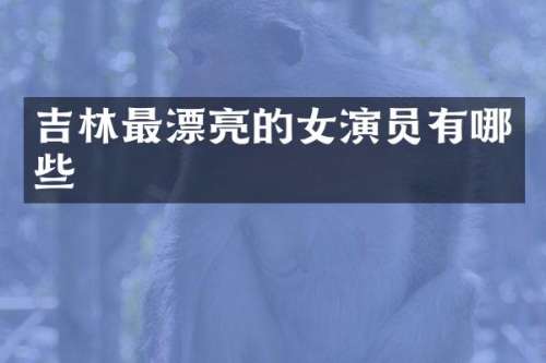 吉林最漂亮的女演员有哪些