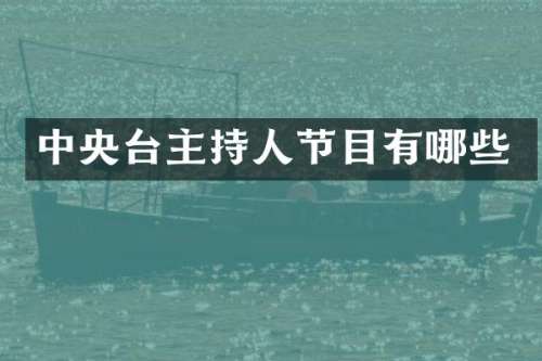 中央台主持人节目有哪些