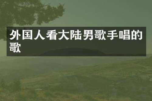 外国人看大陆男歌手唱的歌
