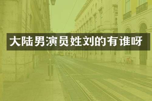 大陆男演员姓刘的有谁呀