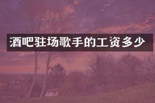 酒吧驻场歌手的工资多少