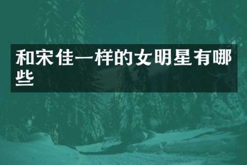 和宋佳一样的女明星有哪些