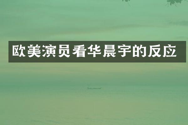欧美演员看华晨宇的反应