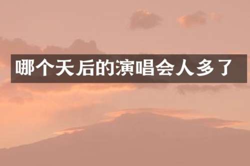 哪个天后的演唱会人多了
