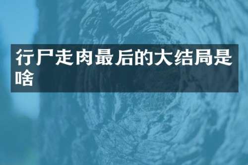 行尸走肉最后的大结局是啥