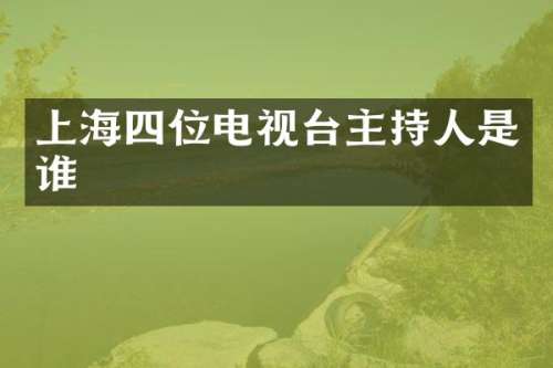 上海四位电视台主持人是谁
