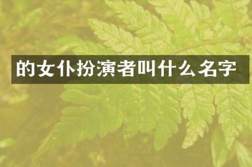 的女仆扮演者叫什么名字