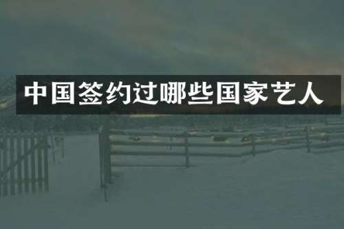 中国签约过哪些国家艺人