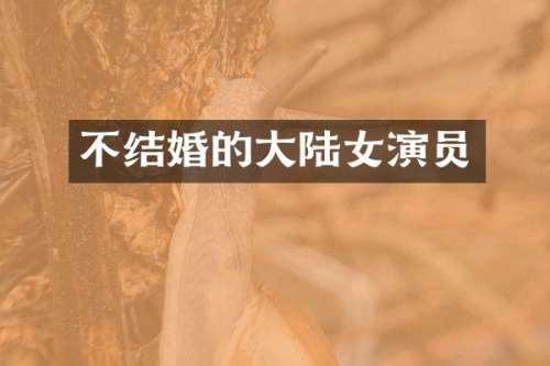 不结婚的大陆女演员
