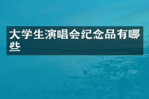 大学生演唱会纪念品有哪些
