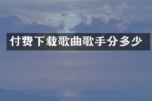 付费下载歌曲歌手分多少