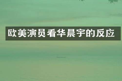 欧美演员看华晨宇的反应