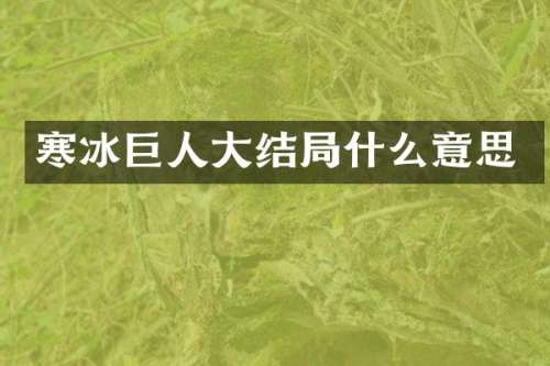 寒冰巨人大结局什么意思