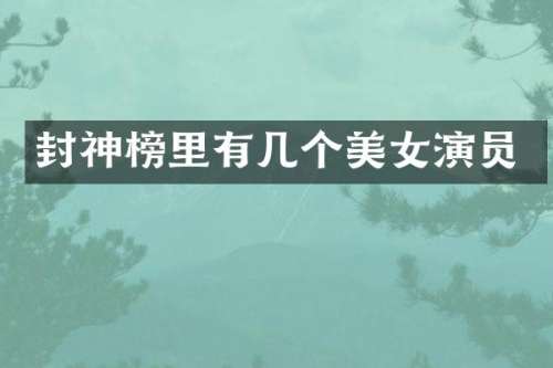 封神榜里有几个演员