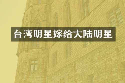 台湾明星嫁给大陆明星