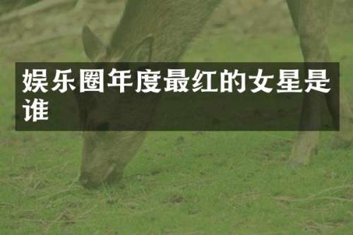 娱乐圈年度最红的女星是谁