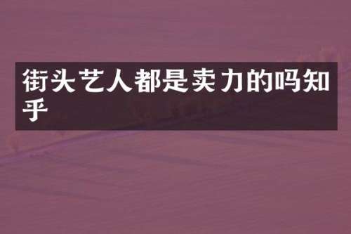 街头艺人都是卖力的吗知乎