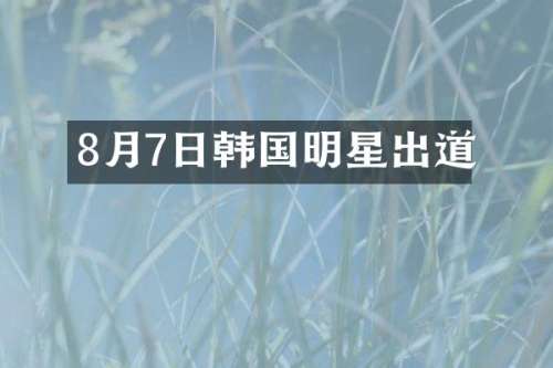 8月7日韩国明星出道