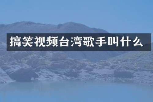 搞笑视频台湾歌手叫什么