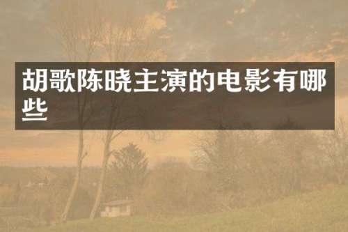 胡歌陈晓主演的电影有哪些