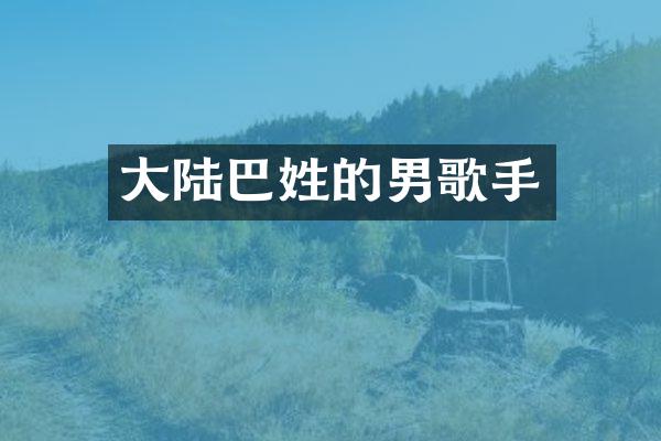 大陆巴姓的男歌手