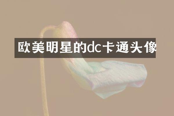 欧美明星的dc卡通头像