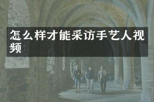 怎么样才能采访手艺人视频