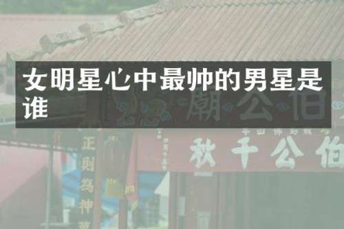 女明星心中最帅的男星是谁