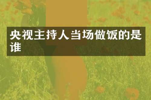 央视主持人当场做饭的是谁