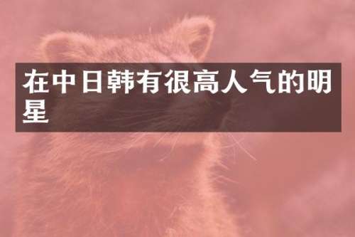 在中日韩有很高人气的明星