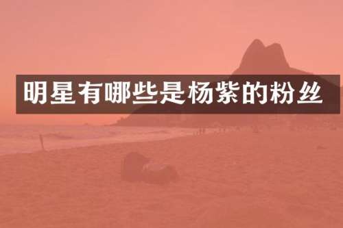 明星有哪些是杨紫的粉丝